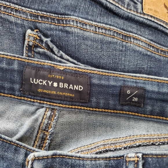 Lucky Brand Bridgette Skinny Size 6/28 Medium Wash Raw Hem High Rise - Picture 5 of 10